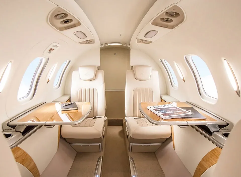 EAN Aviation premium private jet cabin interior